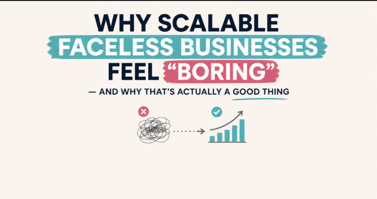 Faceless Business Systems: Why Scalable Faceless Businesses Feel “Boring”