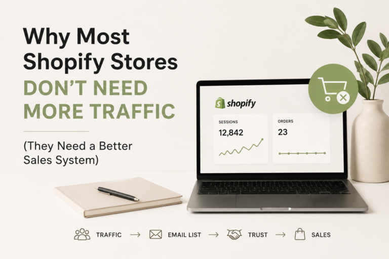 Why Most Shopify Stores Don’t Need More Traffic (They Need a Better Sales System)